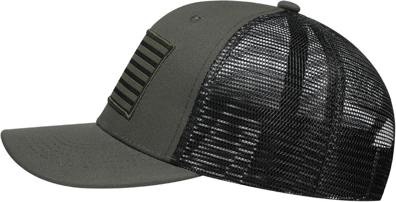AURR American Flag Trucker Hat, Patriotic Baseball Cap for Men & Women, Breathable Mesh Adjustable Snapback, USA Flag Patch - Image 3